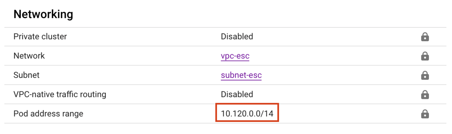 GKE network settings